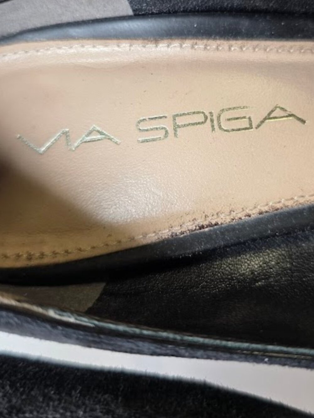 Via Spiga Black Suede Pointed Toe Mary Jane Heels 7.5 - Picture 6 of 9